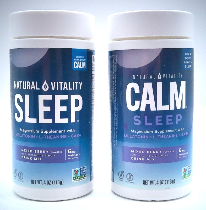 2Pk- Natural Vitality Calm Sleep Wildberry Drink Mix, 4 Oz. Each, 8/26+
