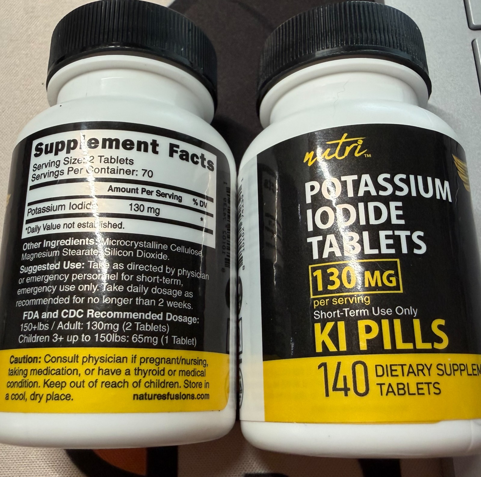 NEW Potassium + Iodide Tablets 130 mg (2 Pack) – (280 Tablets) EXP 01/2035