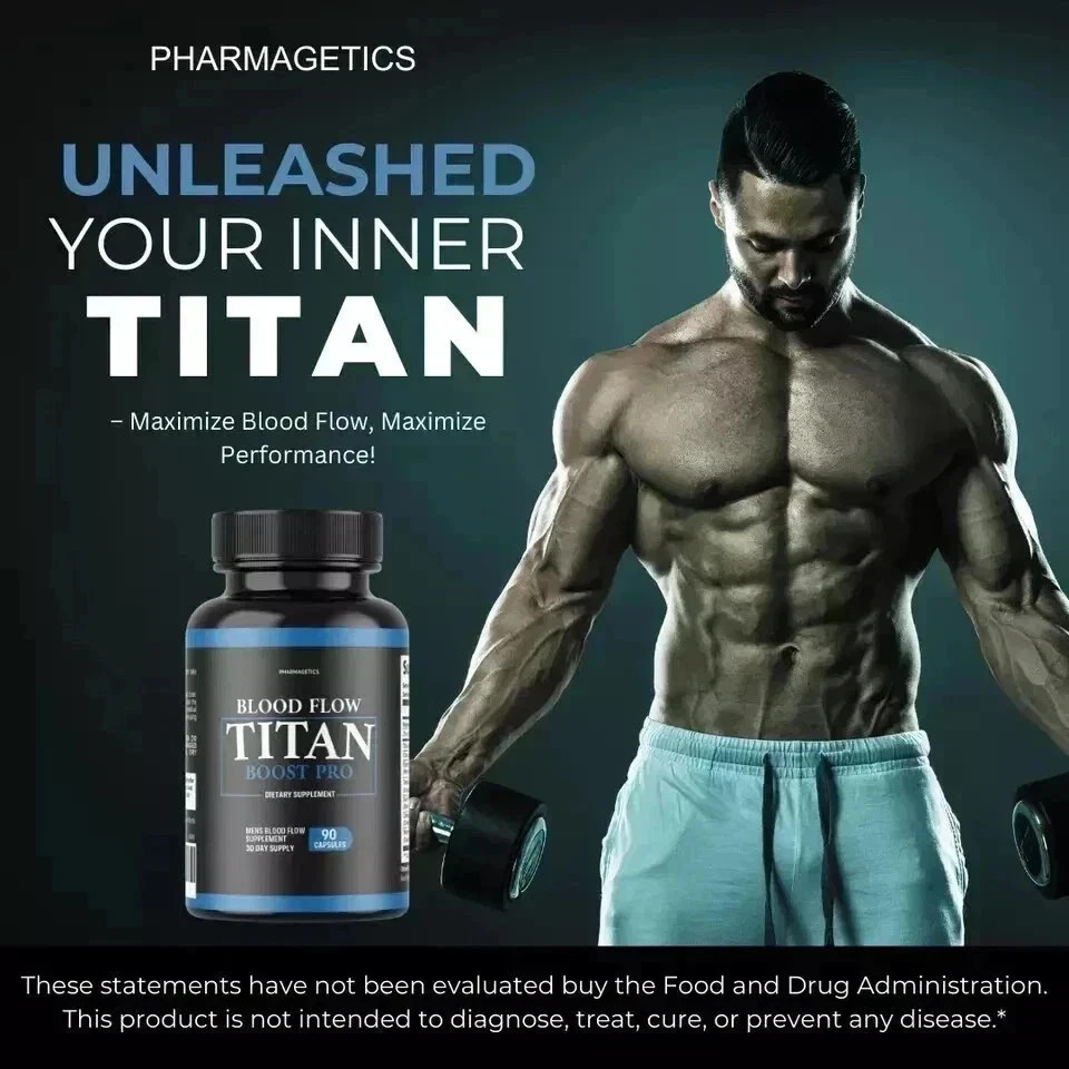 Blood Flow Titan Boost Pro Mens Blood Flow Supplement – 90 Capsules | Pack of 3