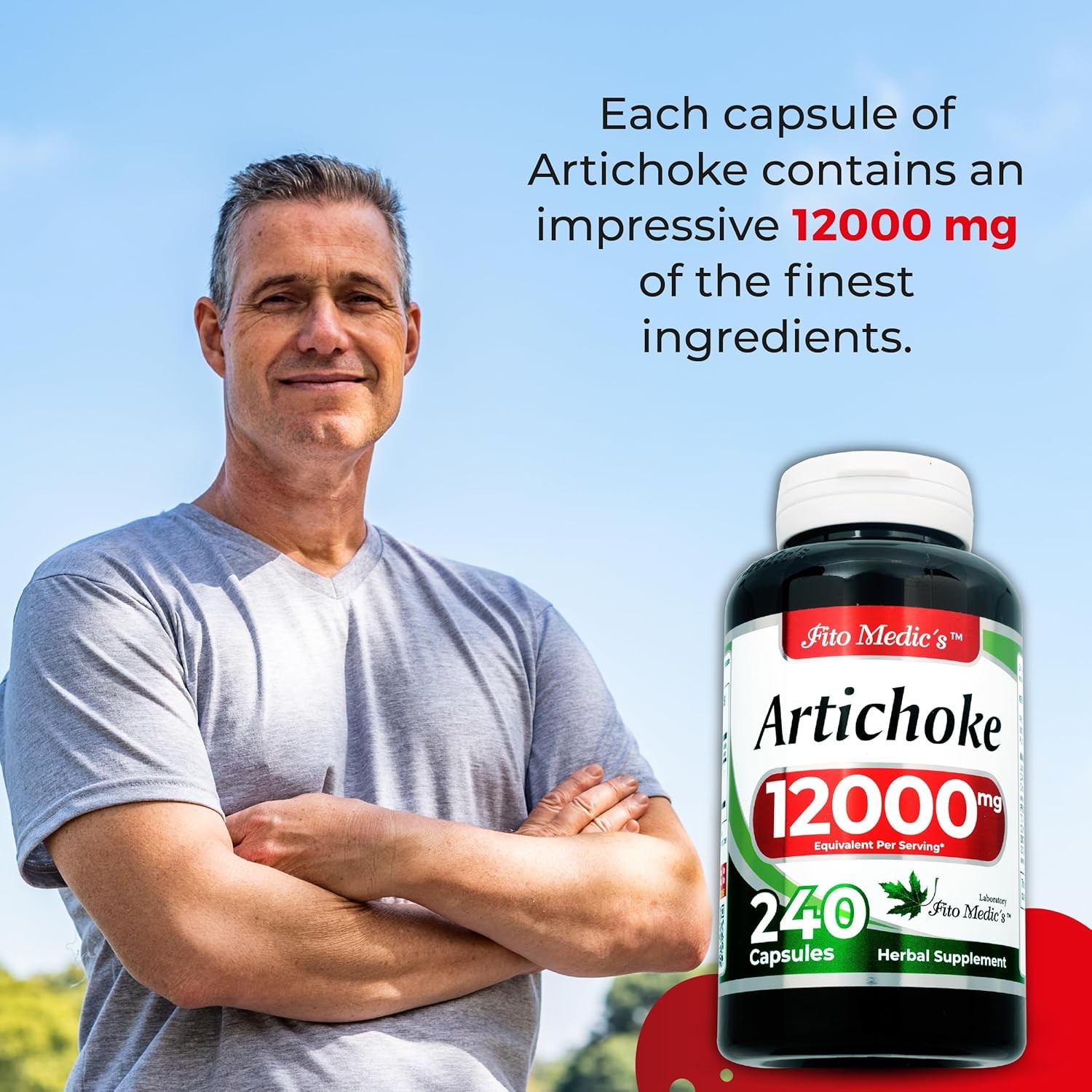 Organic Artichoke 12000mg 240 caps Non-GMO/Gluten Free