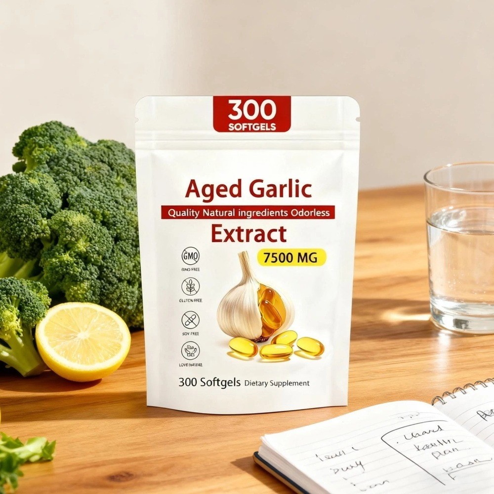 1/2PCS Elare Aged Garlic Extract, 300 Softgels, 7500mg Odorless | Heart & Immune