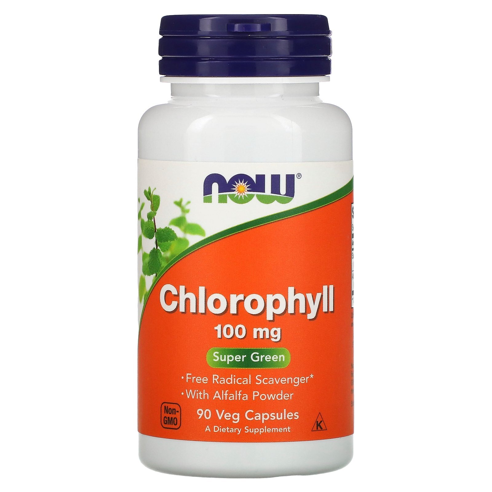 Now Foods Chlorophyll 100 mg 90 Veggie Caps GMP Quality Assured