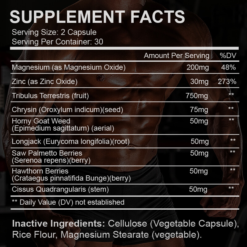 ULTRA Testosterone Booster for Male – Energy Muscle Growth Strength Desire 60pcs