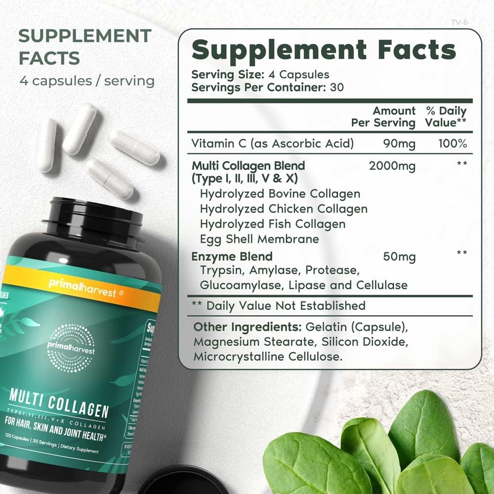 Primal Harvest Multi Collagen Capsules, 120 Count