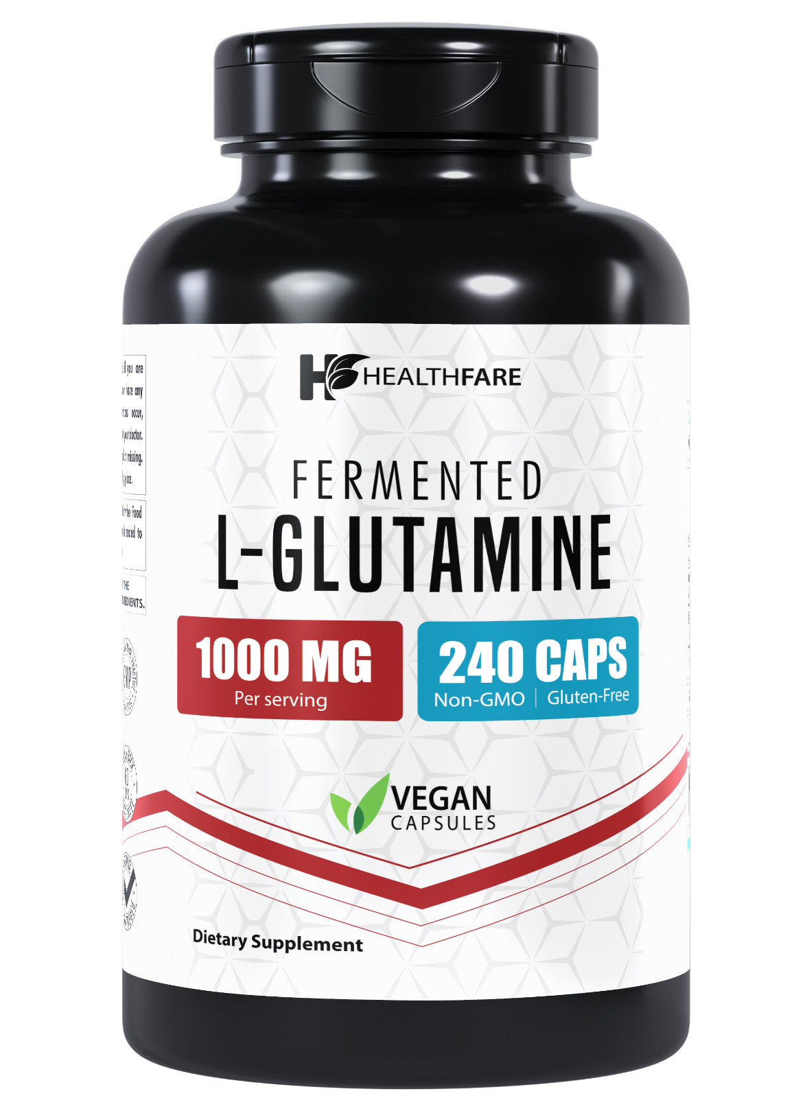 Healthfare L-Glutamine 1000mg | 240 Capsules | Amino Acid Fuel for Gut & Muscle