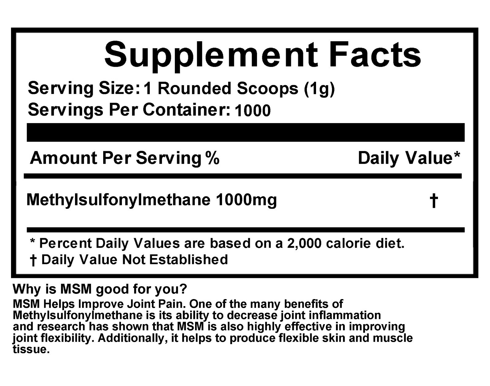 Pure MSM Powder double Strength JOINT PAIN & ARTHRITIS RELIEF PHARMACEU 2.2 lb
