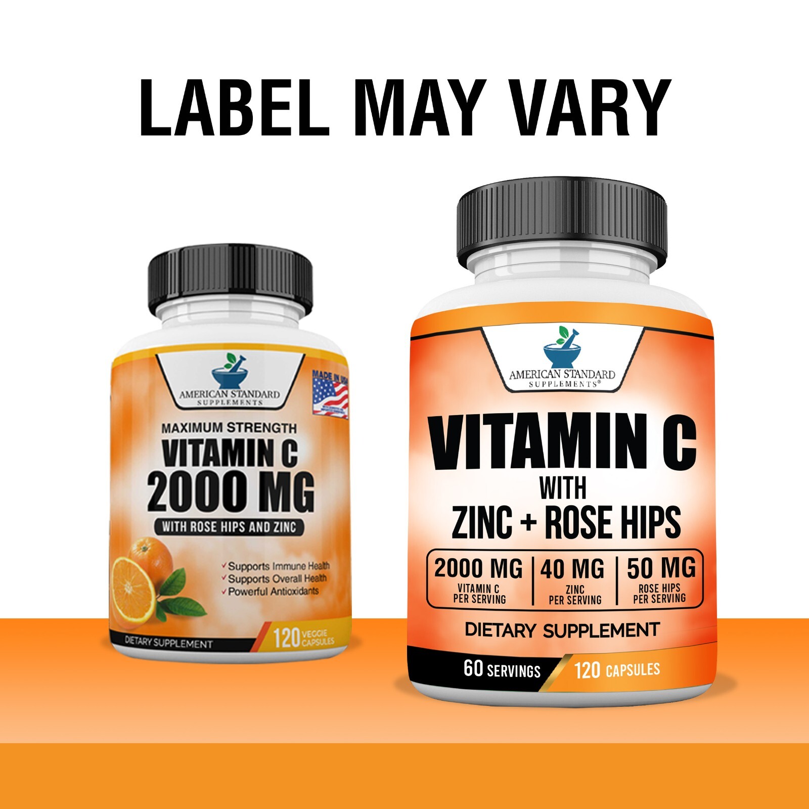 Vitamin C 2000mg & Zinc 40mg Per Serving – 120 Vegan Capsules