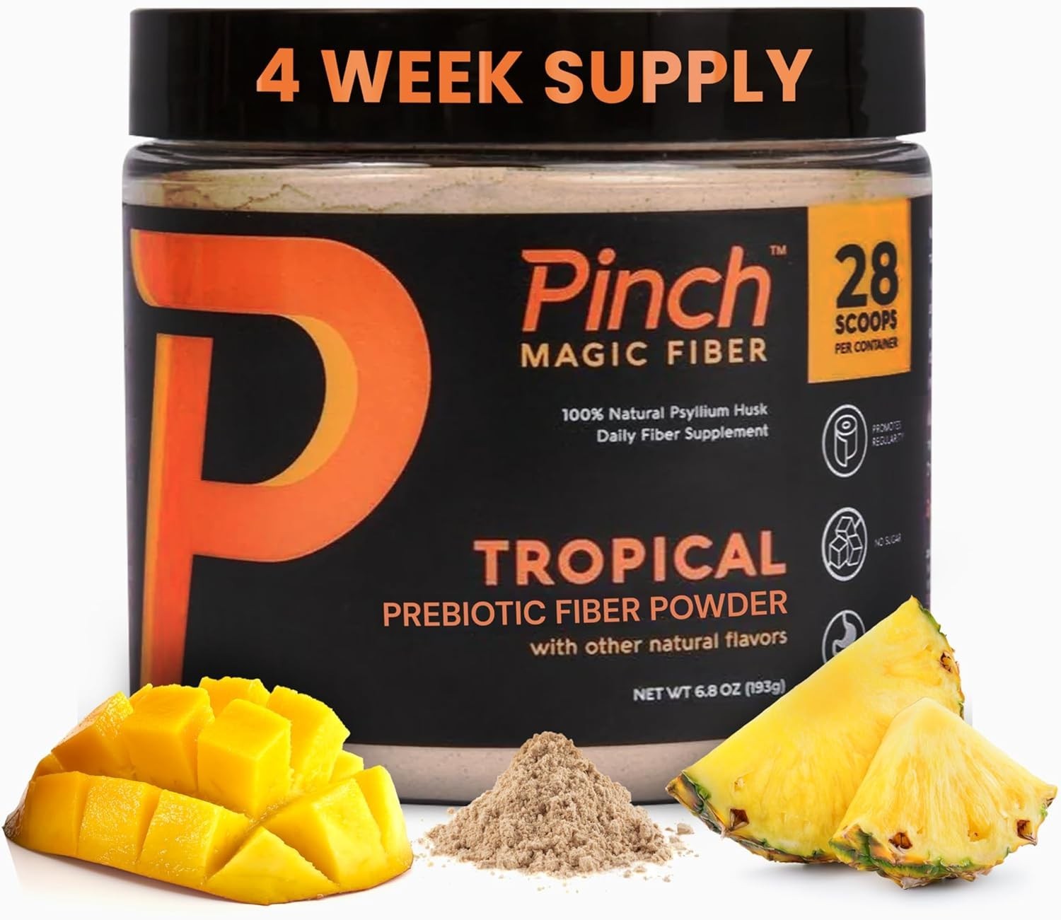 Pinch Magic Fiber Supplement Powder | Tropical Flavored Psyllium Husk Powder …
