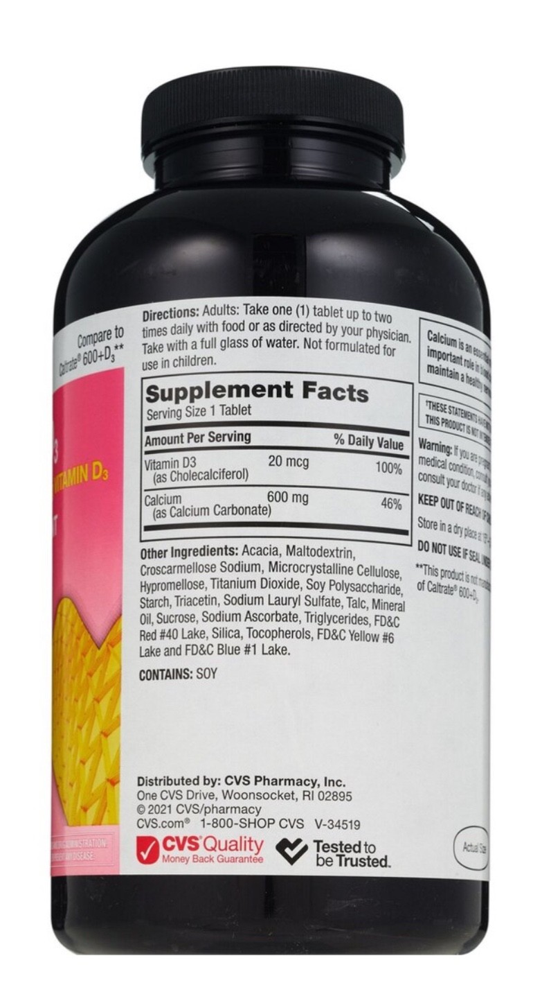CVS Health CALCIUM+D3 400 Count tablets Calcium With Vitamin D
