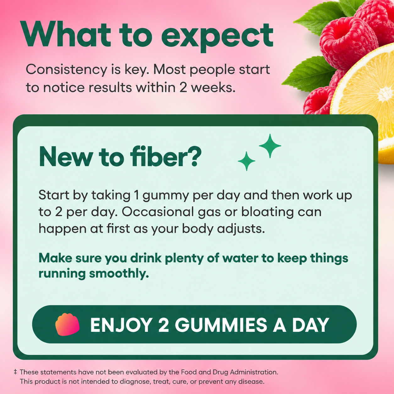 Physician’s Choice Prebiotic Fiber Gummies 5g Zero Sugar Vegan Gut Regularity