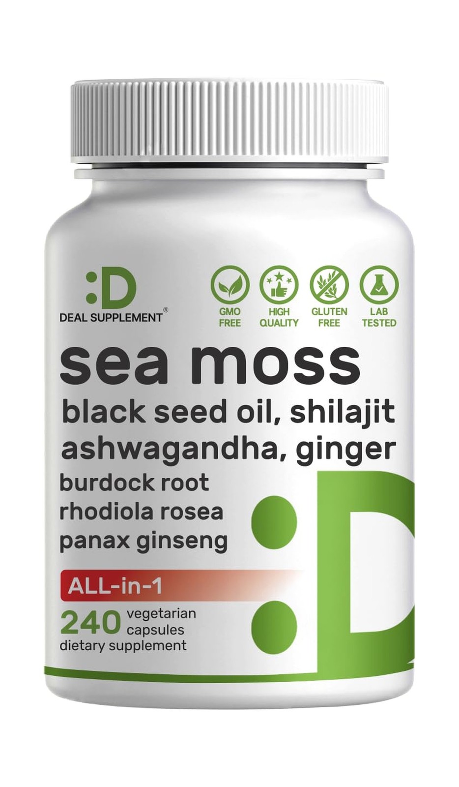 DEAL SUPPLEMENT Irish Sea Moss 7000mg Per Serving, 240 Veggie C… Fast USA SHIP