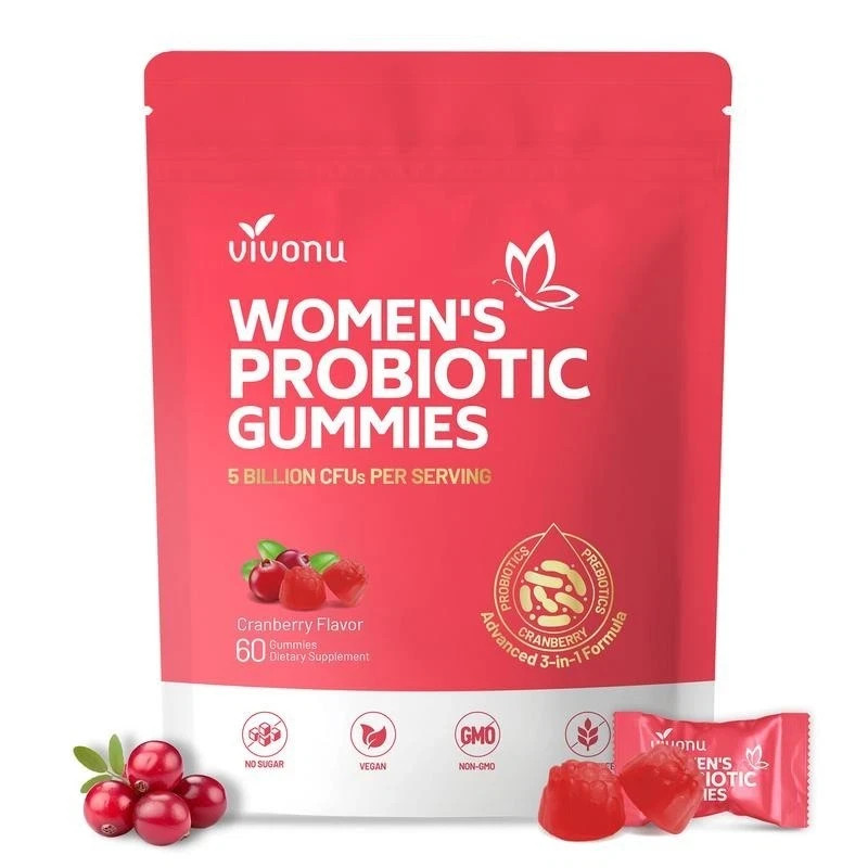 Vivonu Women’s Cranberry Probiotic Gummies 5 Billion CFU Feminine Flora Support