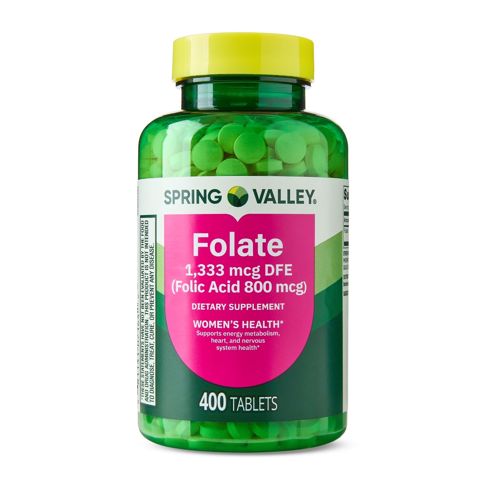 (2 pack) Spring Valley Folate Dietary Supplement Tablets for Women’s Health, 1,3