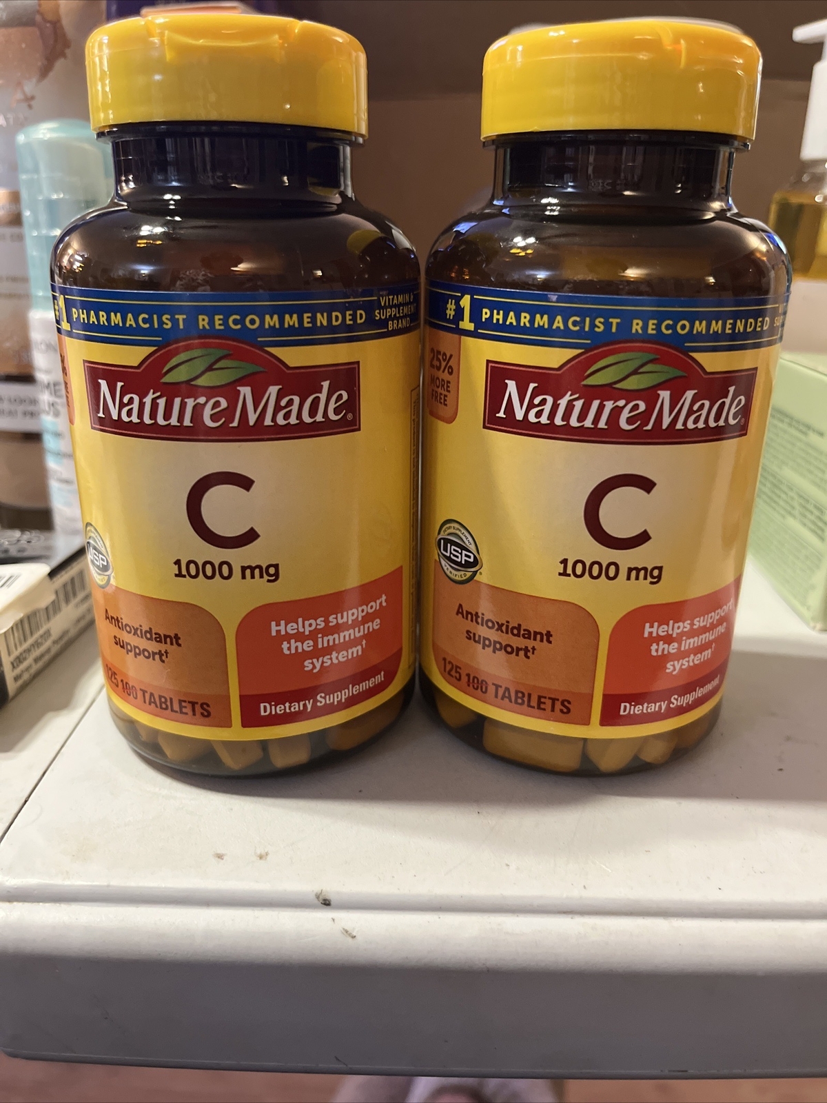 Nature Made (2) Extra Strength Vitamin C 1000 mg Immune Supplement 125 Tabs 5/25
