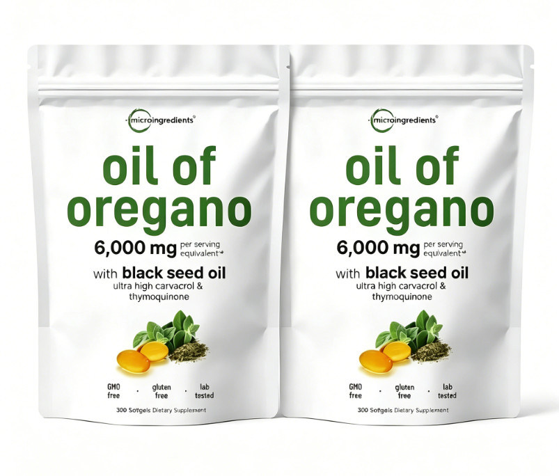 2pc 2 in 1 Oil of Oregano & Black Seed Softgels Count with Carvacrol, discount