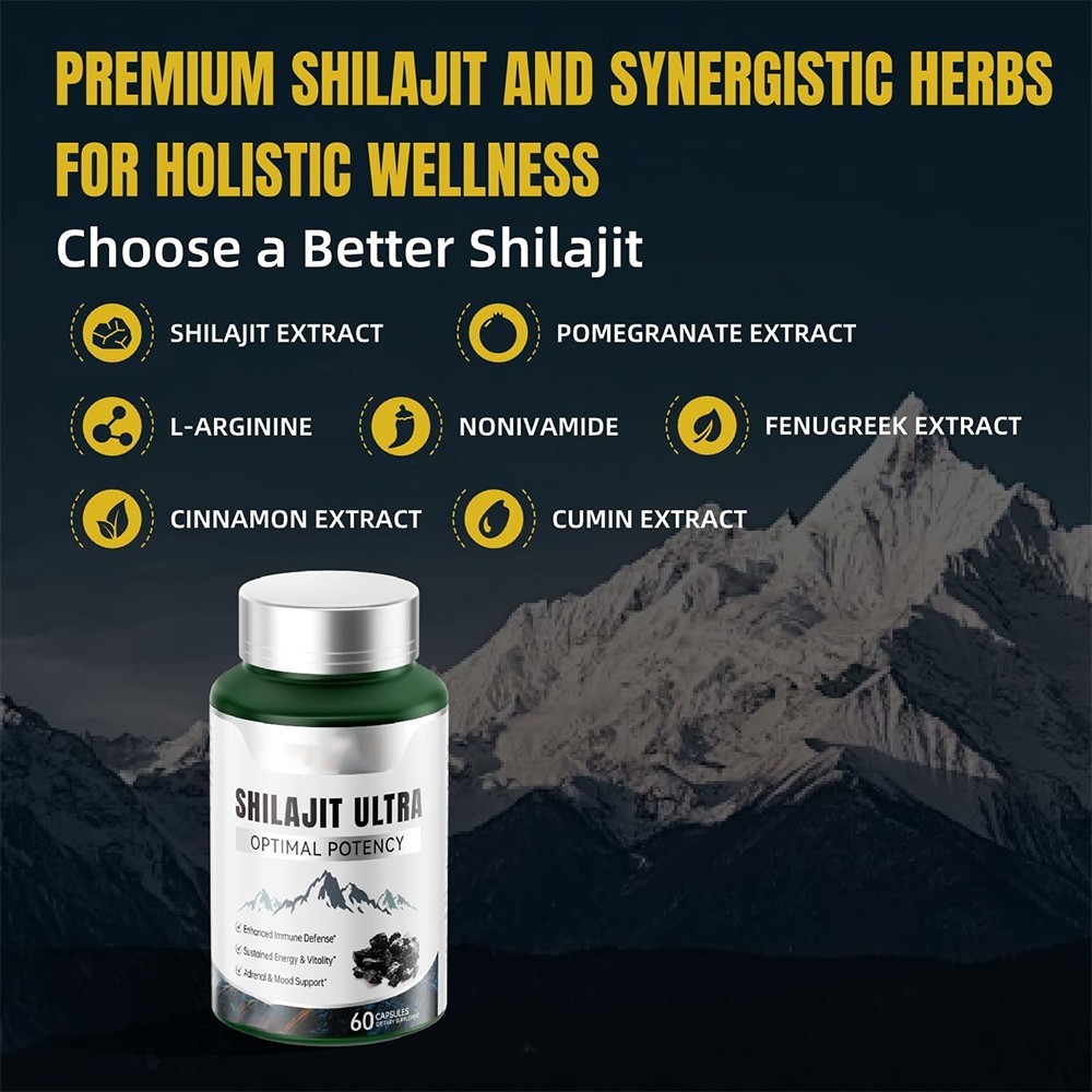 1-3PCS Latest Optimal Potency Shilajit Ultra 60Capsules with Essential Mine