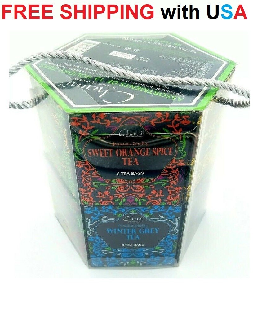 Chami 96 Tea Bag 12 Flavor Sachet Assortment Winter Holiday Tea GREAT Gift Set