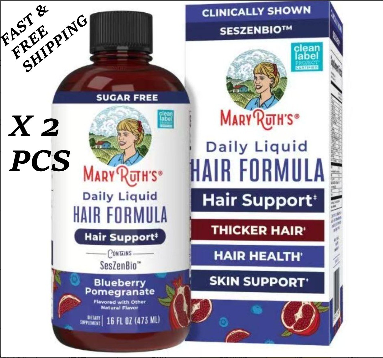 LUXRY MaryRuth’s Daily Liquid Hair Formula Blueberry Pomegranate Hair Support