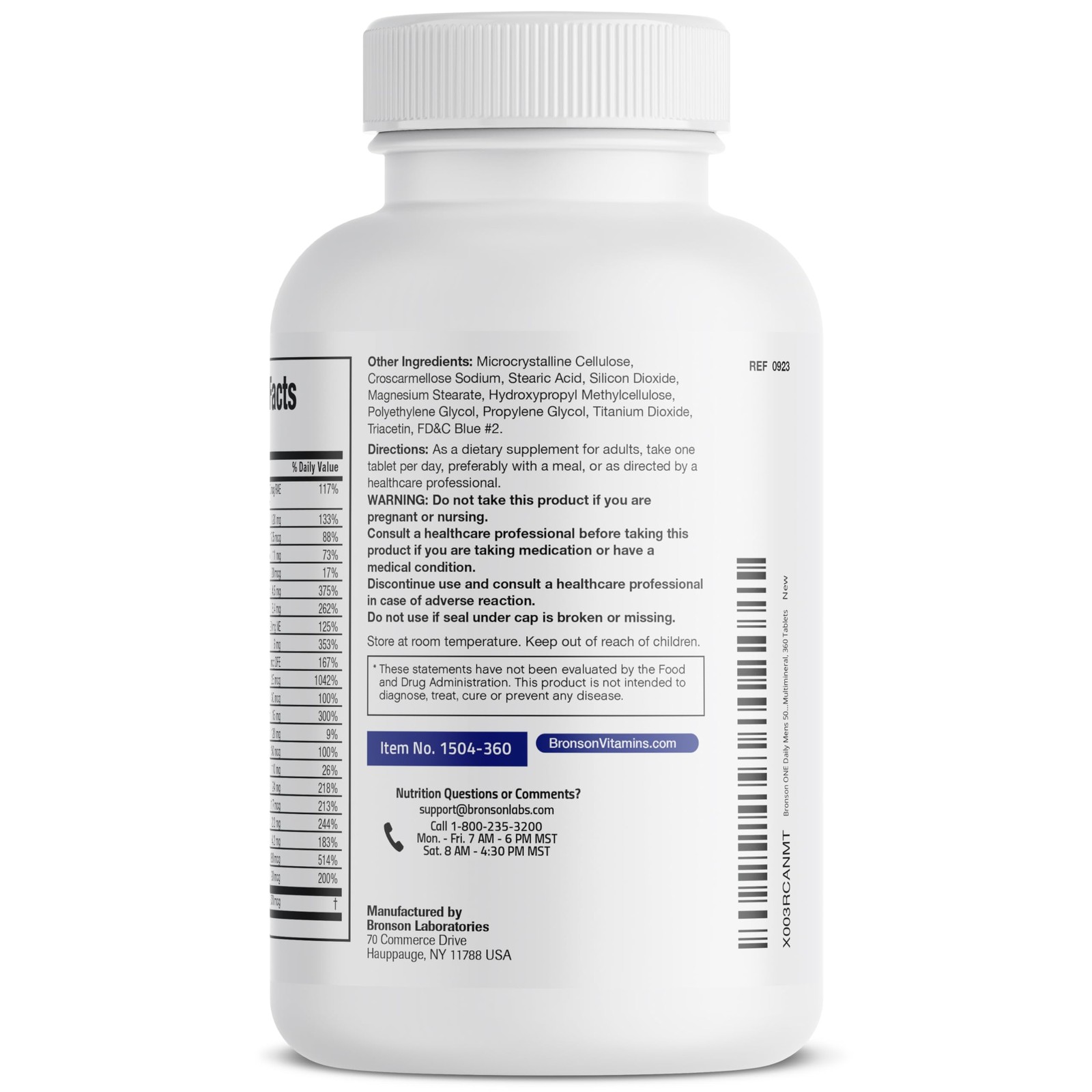 Bronson ONE Daily Mens 50+ Complete Multivitamin 360 Count (Pack of 1)