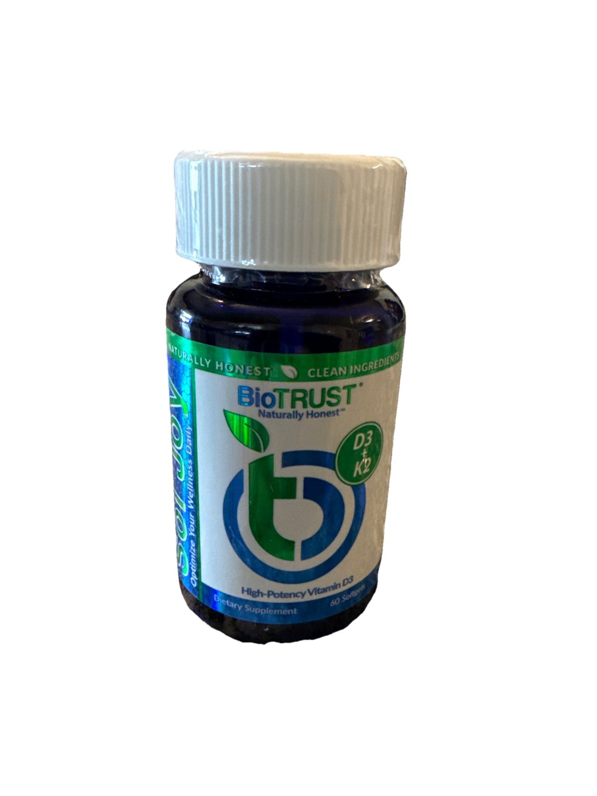 BioTrust Daily D3 + K2 dietary supplement. 60 Softgels Exp 6/26