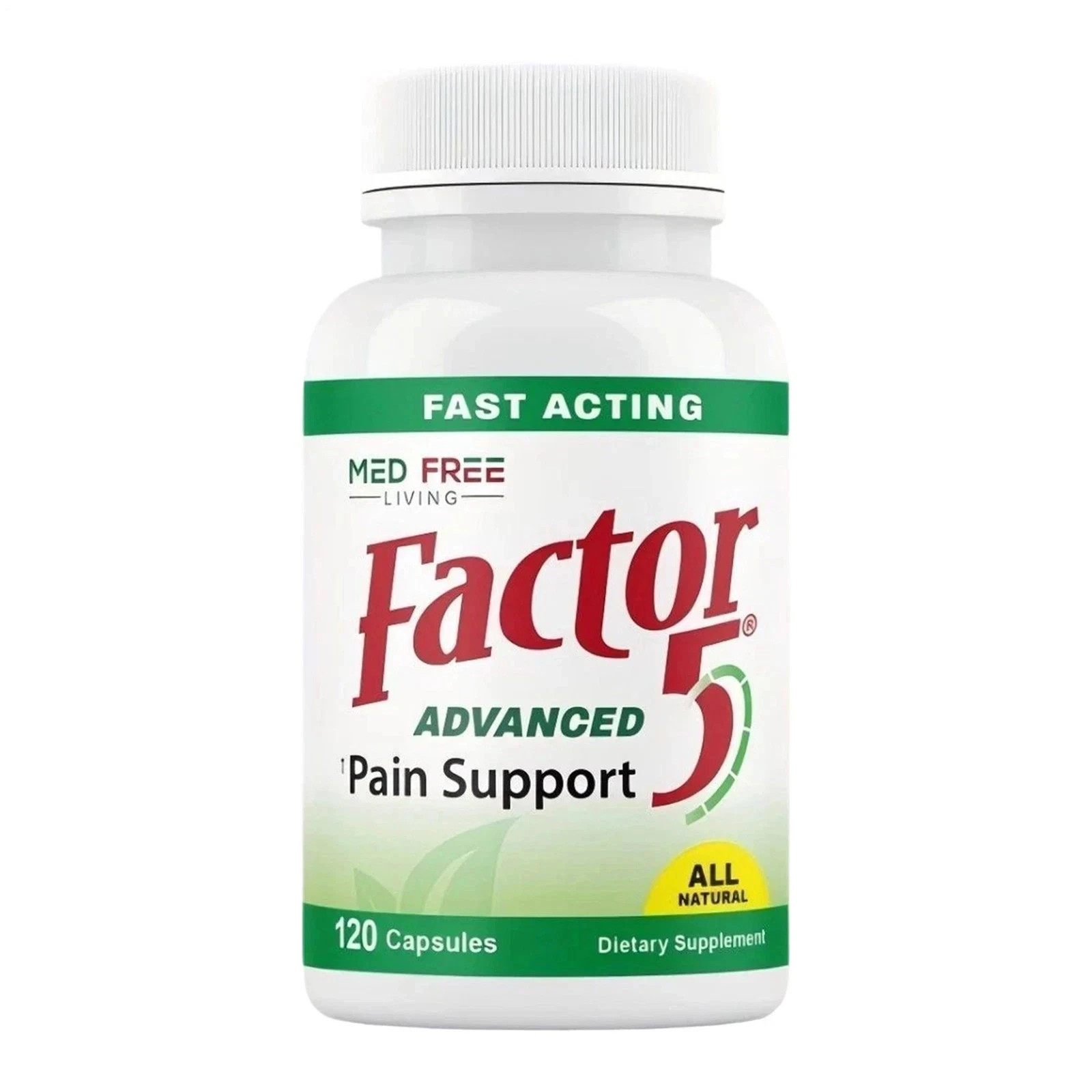 1-5pack Med Free Living Factor 5 Natural Joint & Muscle Support Complex 120 Cap1