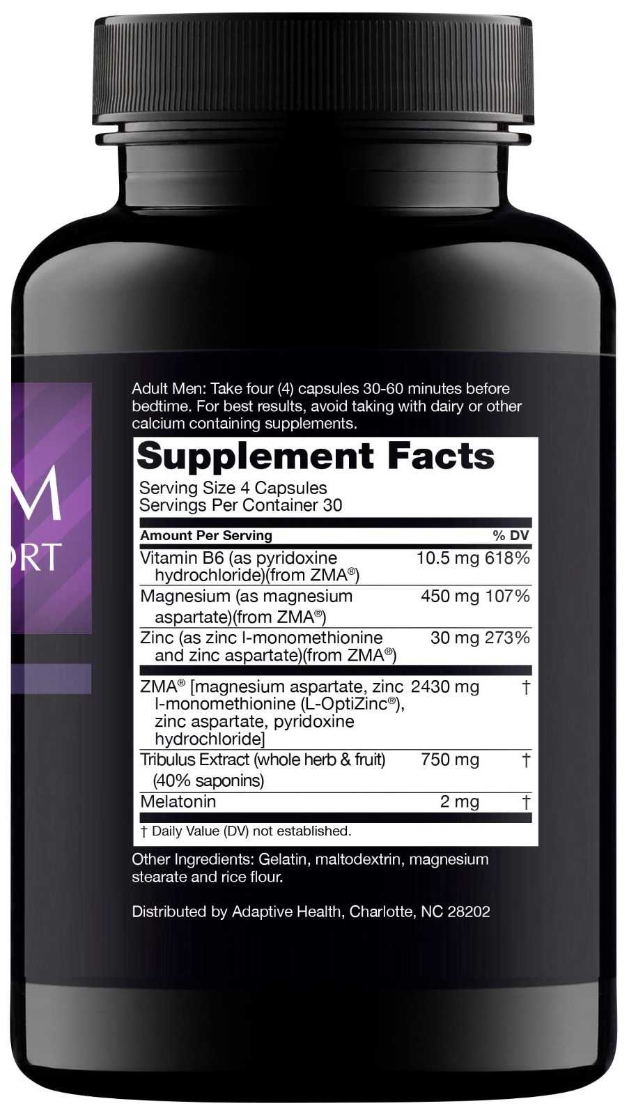 Nighttime Testosterone Booster & Sleep Support – ZMA Supplement, 120 Capsules