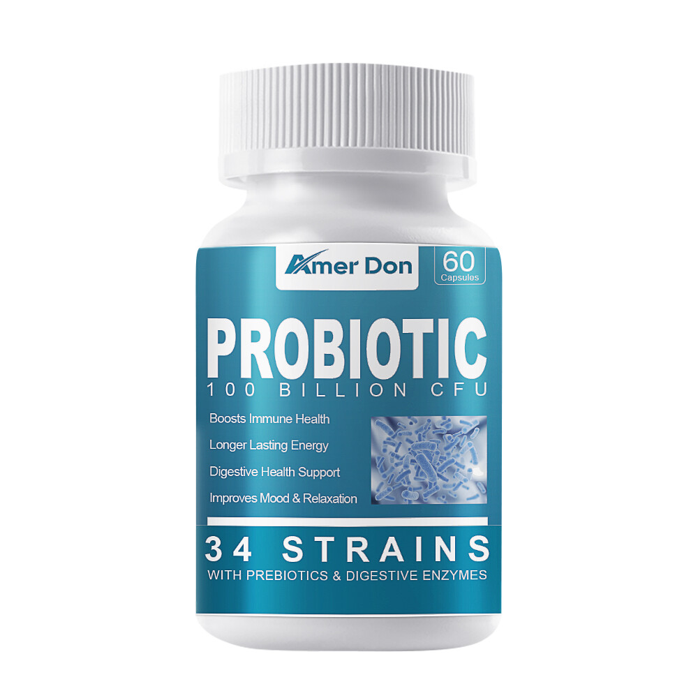 Gut Health Supplements – Raw Probiotics Digestive Enzymes, Bloating Relief 60ct