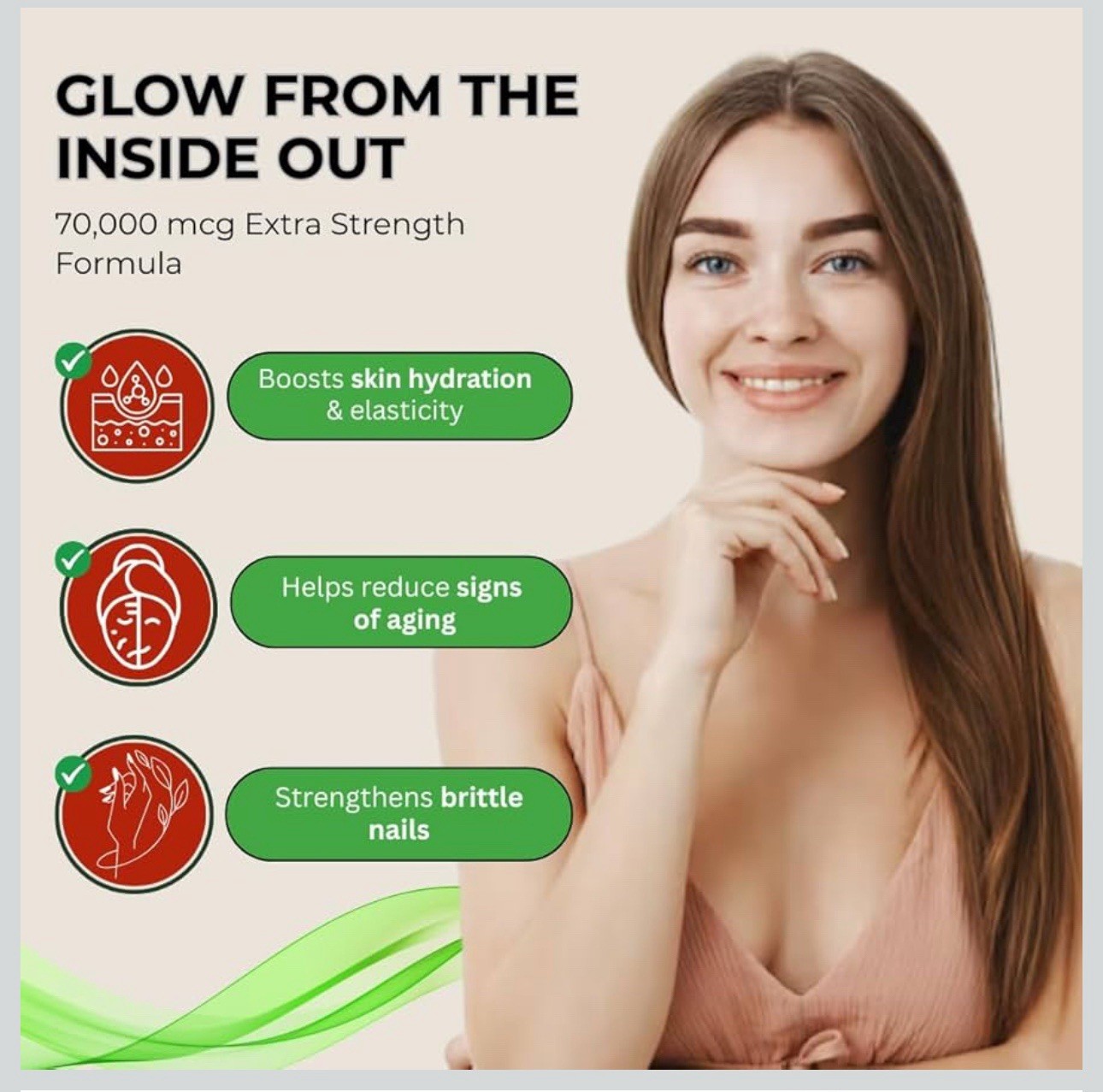 Liquid Drops Biotin Collagen. Extra Strength 70000/serving Halal 5 Bottles