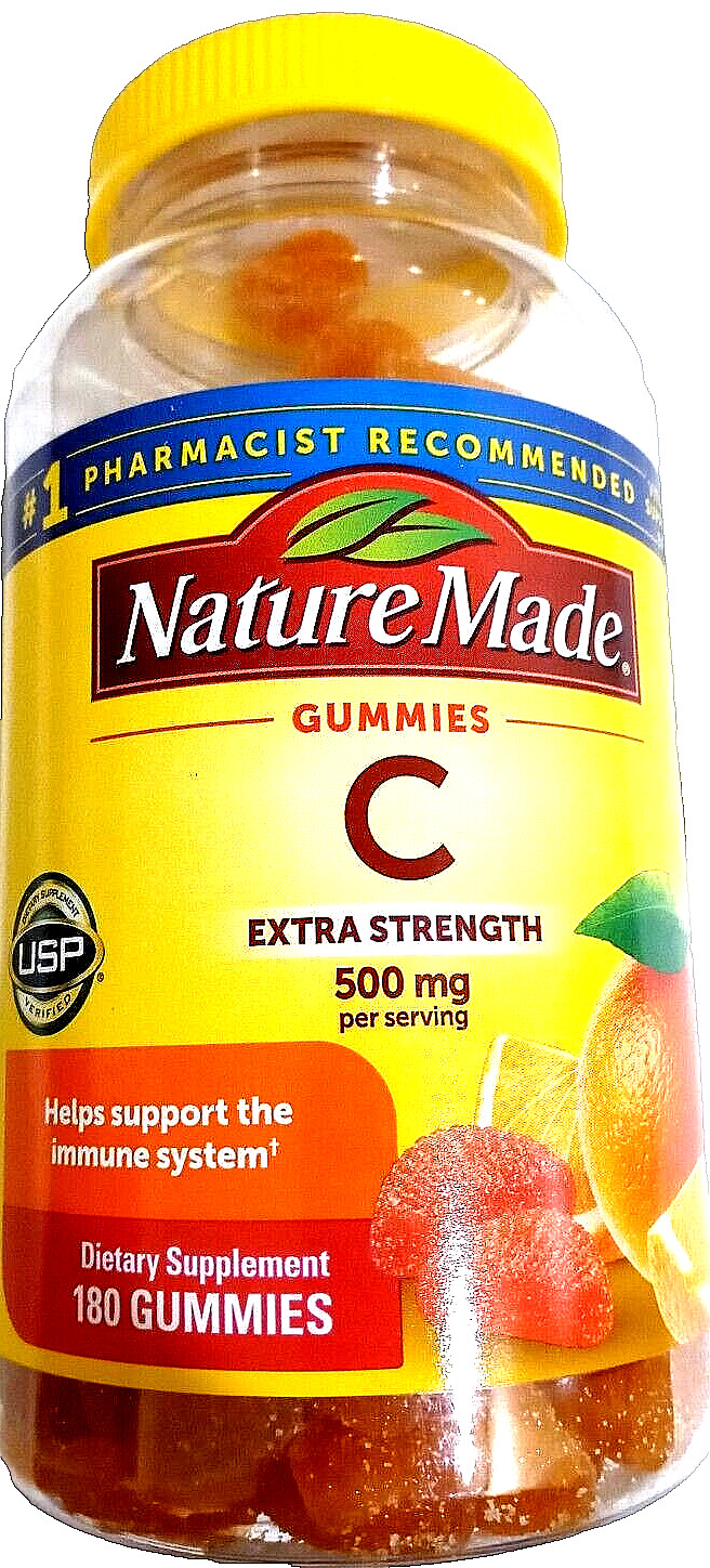 Nature Made Extra Strength Vitamin C Gummies 500 mg 180ct EXP 11/2025