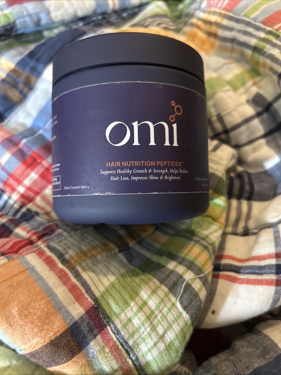 OMI Hair Nutrition Peptides – 60 Gummies – Black Currant Berry Flavor – Sealed