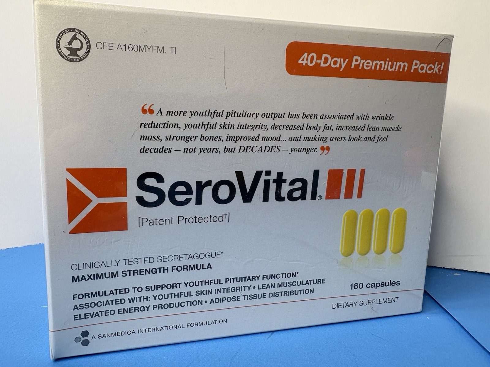 SeroVital Dietary Supplement 40 Day Premium Pack – 160 Capsules SEALED