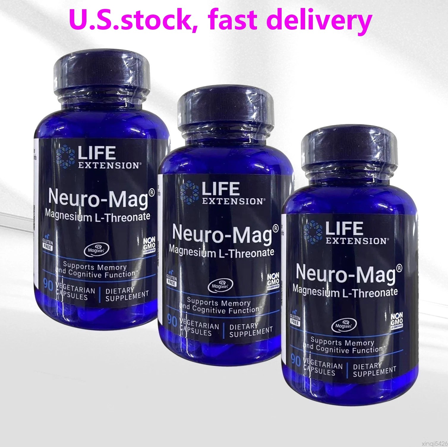 3 PACK Neuro-Mag Magnesium L-Threonate from 2000 mg Magtein Life Extension BEST