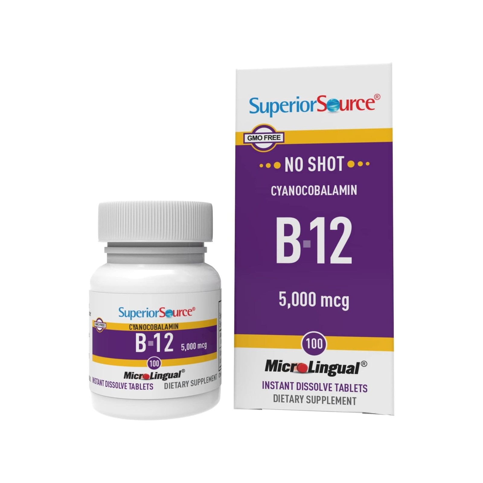 Superior Source No Shot Vitamin B-12 Cyanocobalamin 5000 Mcg – Vitamin B-12 To