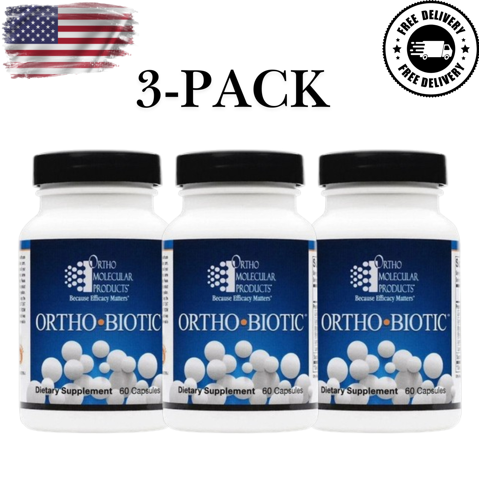 ORTHO BIOTIC 60 CAPSULES Digestive & Gut Health Support [ Pack of 3 ] – Sealed