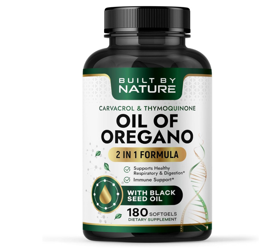 Oil of Oregano with Black Seed Oil 180 Softgels Immune Support High Carvacrol