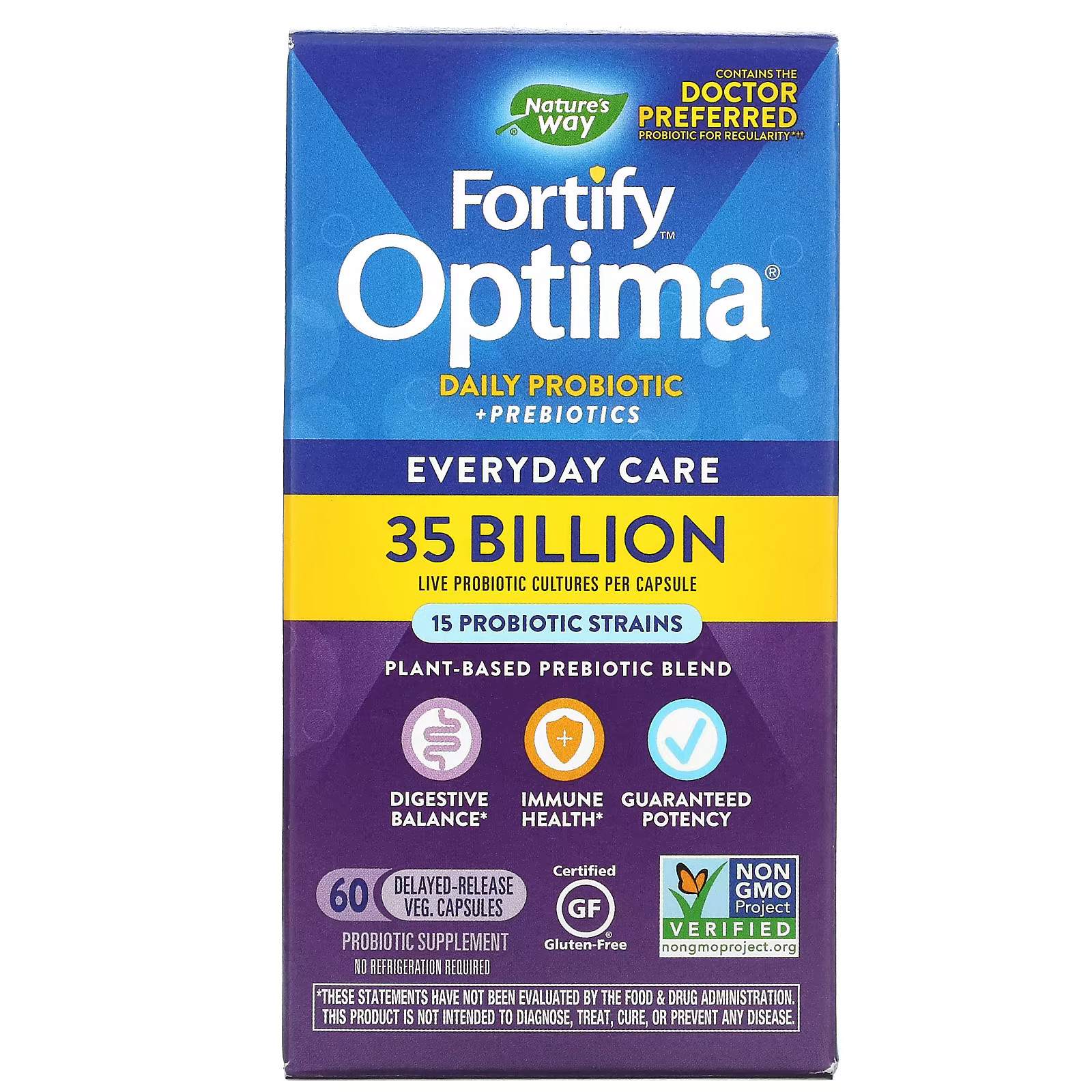 2 X Nature’s Way, Fortify Optima Probiotic, For All Ages, 35 Billion CFU, 60 Veg