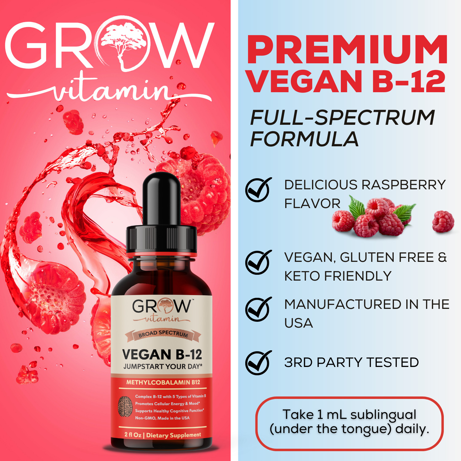 Extra Strength 6000mcg Vitamin B12 Sublingual Liquid Drops Methylcobalamin B 12