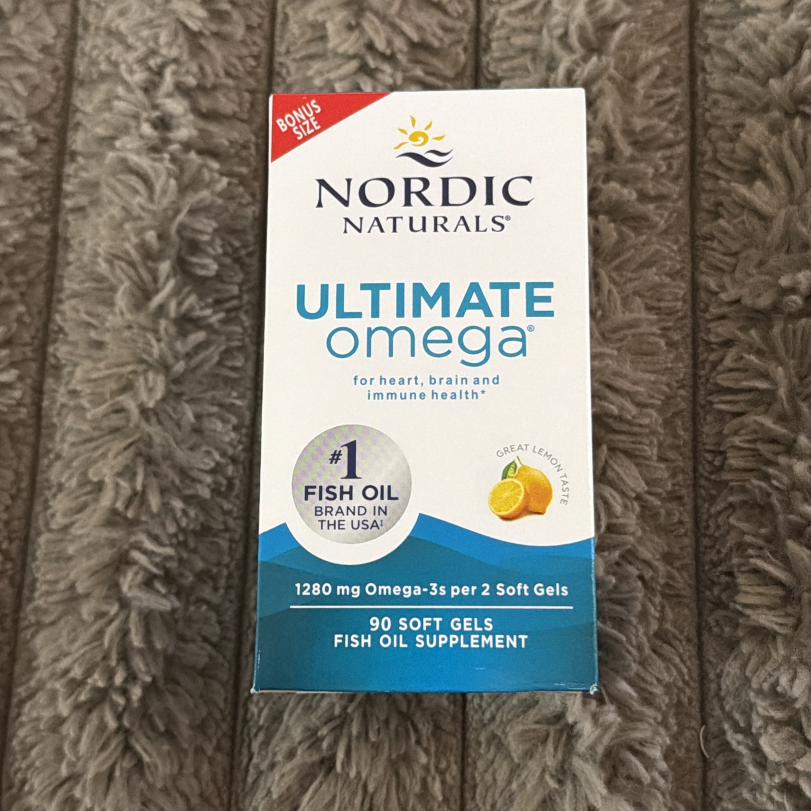 Nordic Naturals Ultimate Omega 1280mg Omega-3 Softgels, Lemon – 90 Count