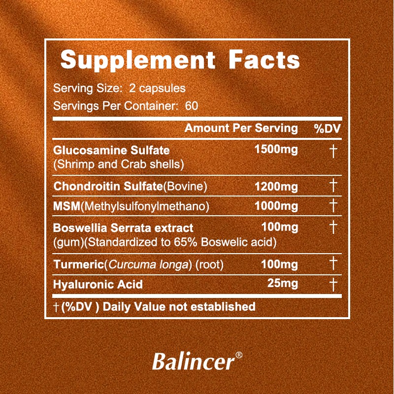 Glucosamine Chondroitin Turmeric MSM Bone Joint Flexibility Mobility 120 Capsule
