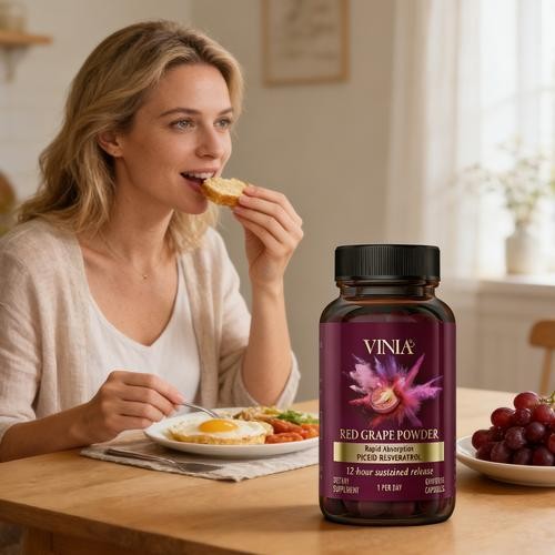 Increases Blood Flow 60pcs/box, VINIA Piceid Resveratrol Supplement Non-GMO