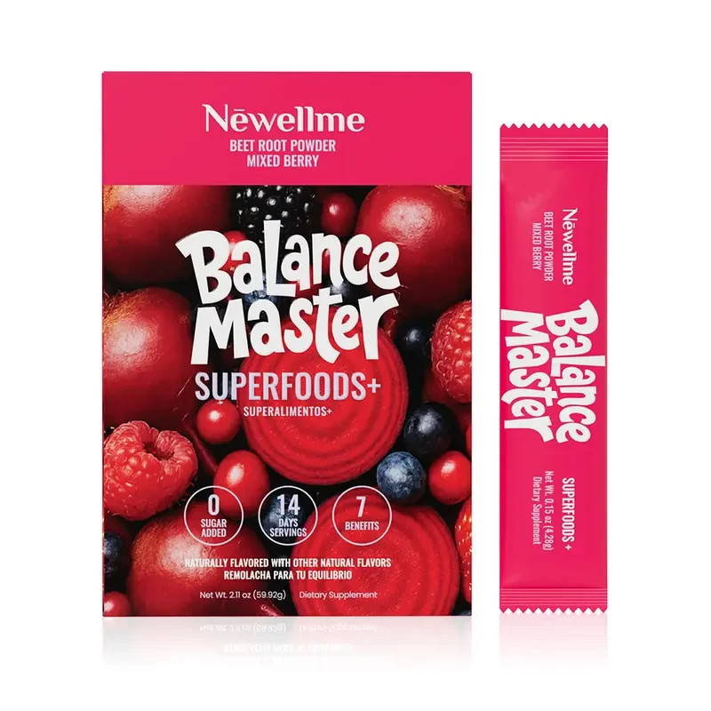 Newellme Balance Master Superfoods+ Beet Root Powder Mixed Berry 14ct – NEW