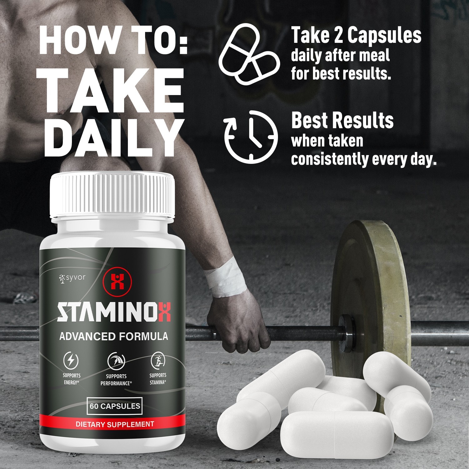 (1 Pack) Stamino X Advanced Male Pills StaminoX Formula Supplement 60 Capsules