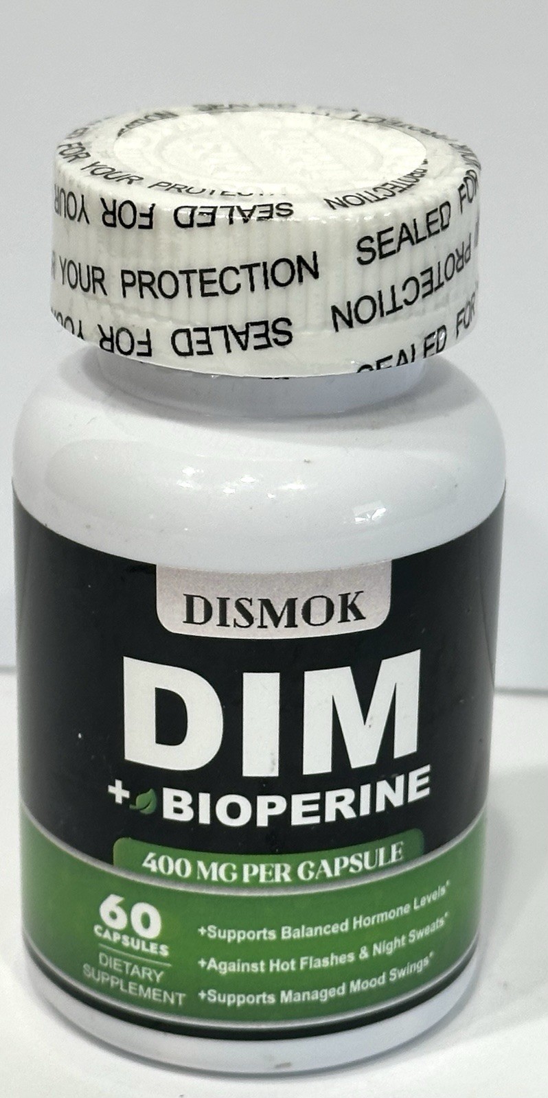 DIM + Bioperine By Dismok – 60 Capsules, 400mg per Capsule – Exp 9/2026 NEW