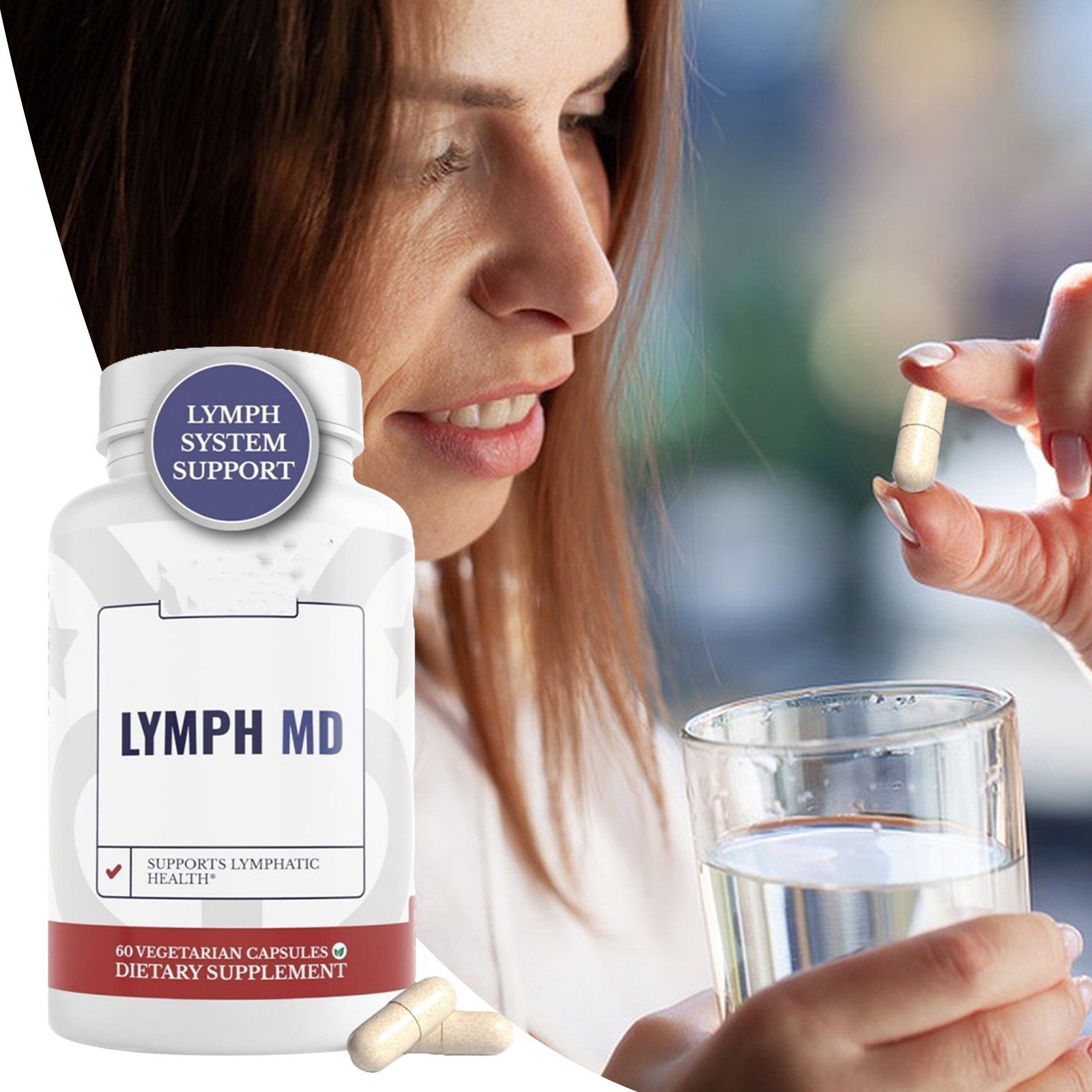 MD Lymph | Lymphatic & Supplement With 9 Botanicals. Men System Women | 60 Cap