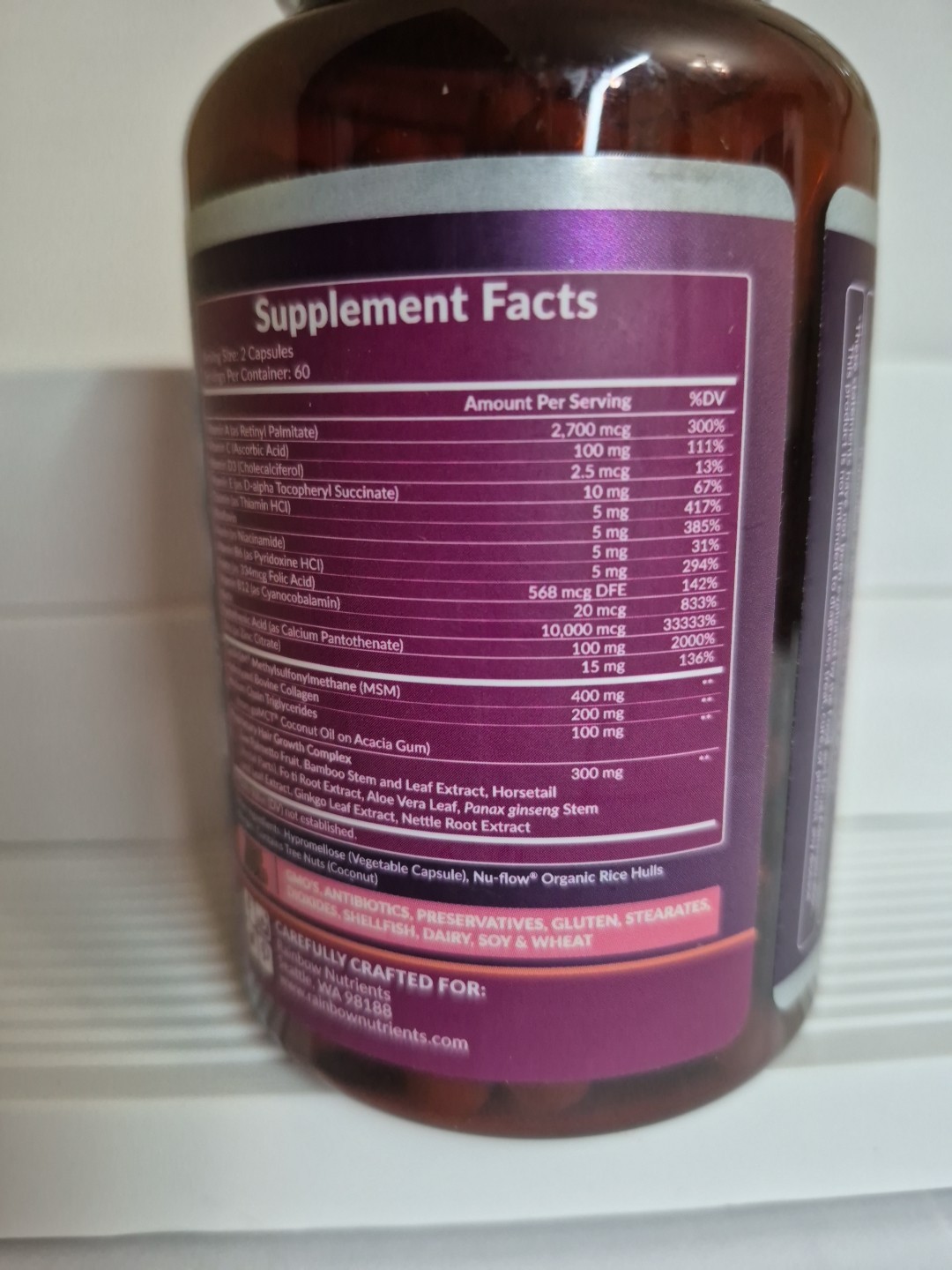 Advanced Hair Growth 60 days supply – Biotin 10,000 mcg, Collagen + more New