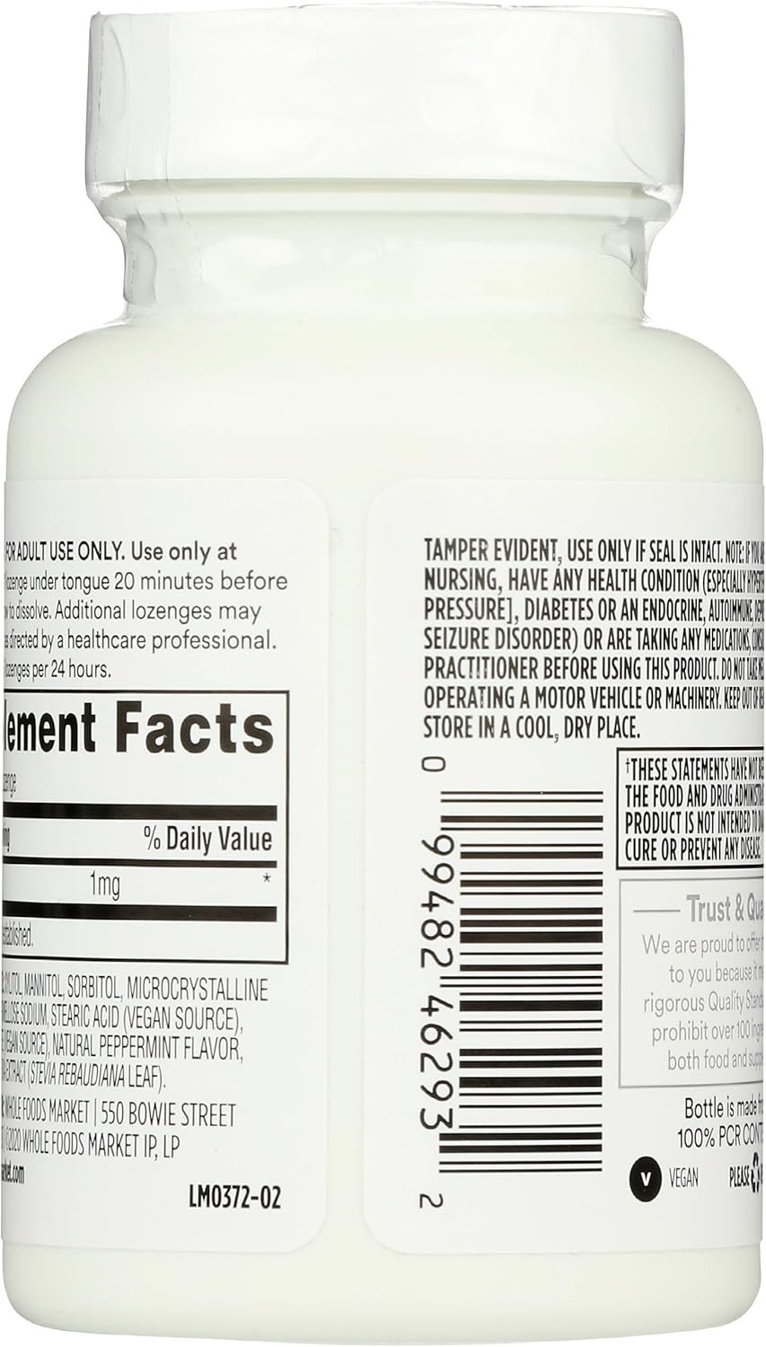 Melatonin Lozenges 1mg, Peppermint Flavor, 60 Count