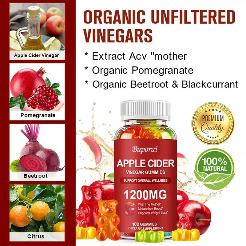 Apple Cider Vinegar 100pcs – Weight Management, Promote Balance Intestinal Flora