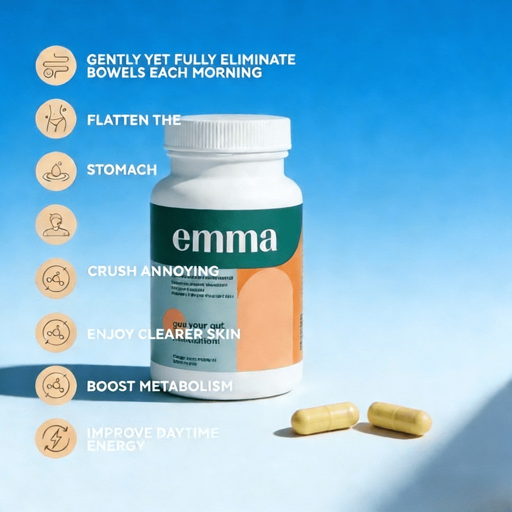 Emma Gut Health Capsules.Doctor-Recommended for Bloating Relief, 60 Count