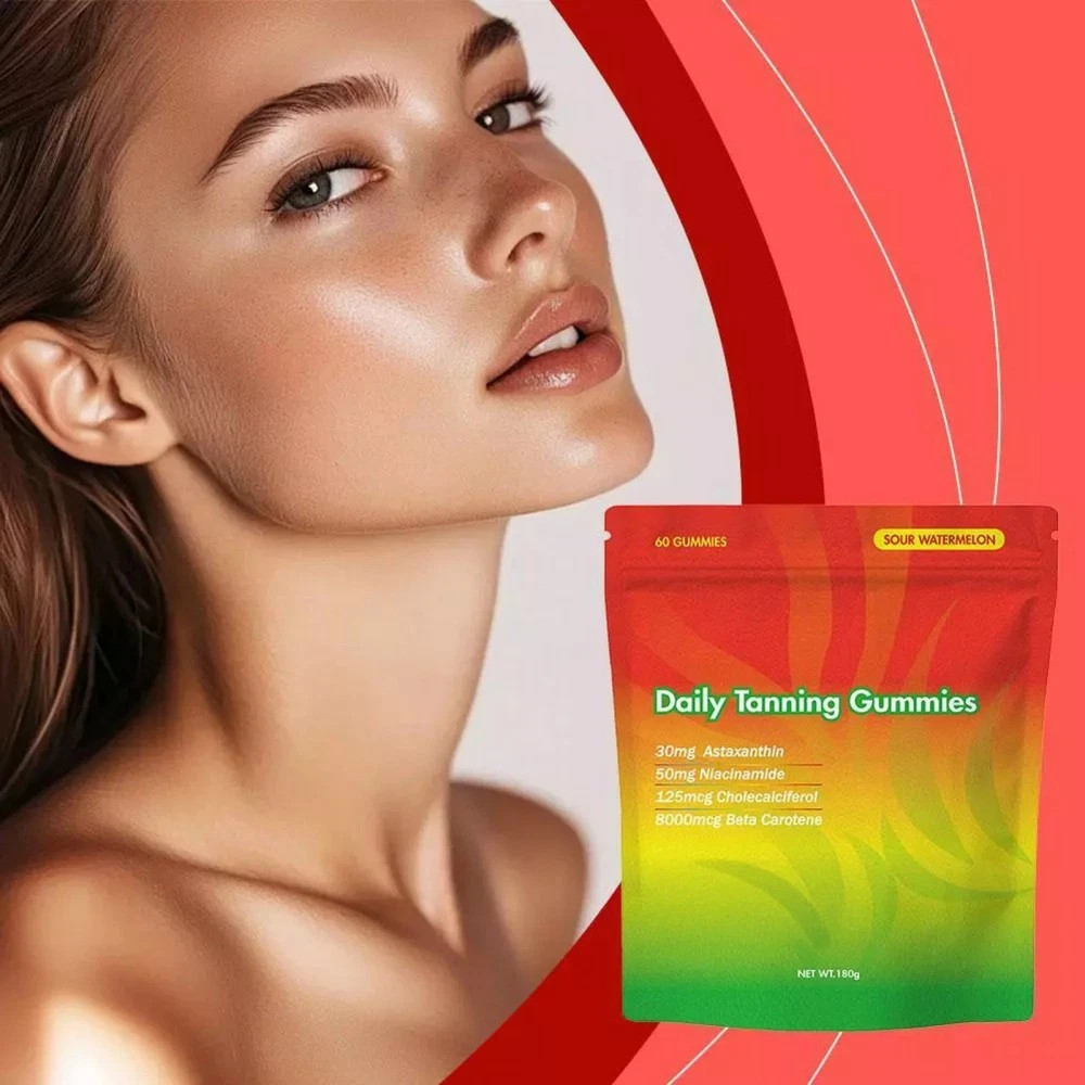 60pcs/bag Natural Daily Tanning Gummies Sunless Tan & Skin Glow Supplement