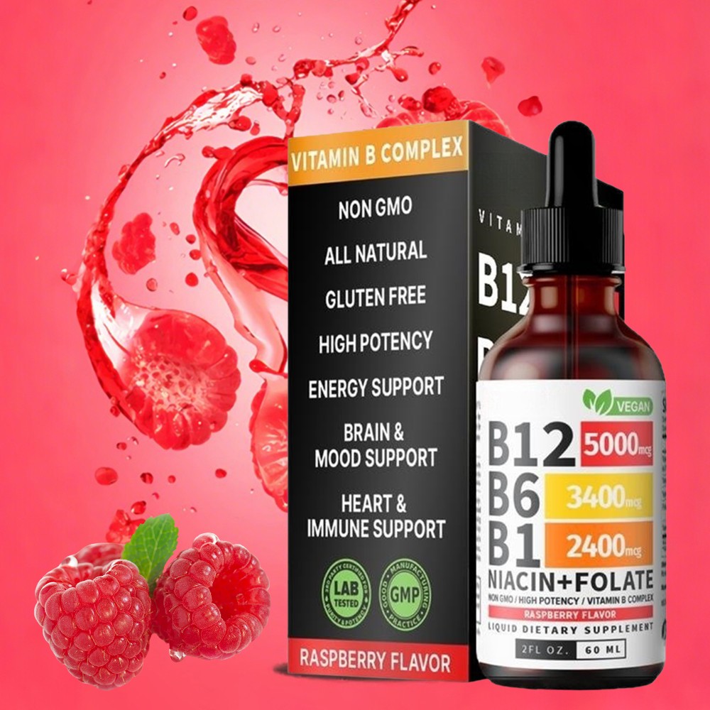 5 In 1 Vitamin B Complex – B6 B1 B12 Liquid Drops 5000mcg – Add 3 Only Pay 2 !
